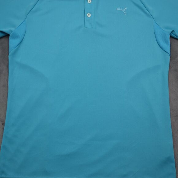 Puma Shirt Mens Small Blue Polo Golf Tennis Stretch Cool Light Dry Casual - Picture 11 of 15